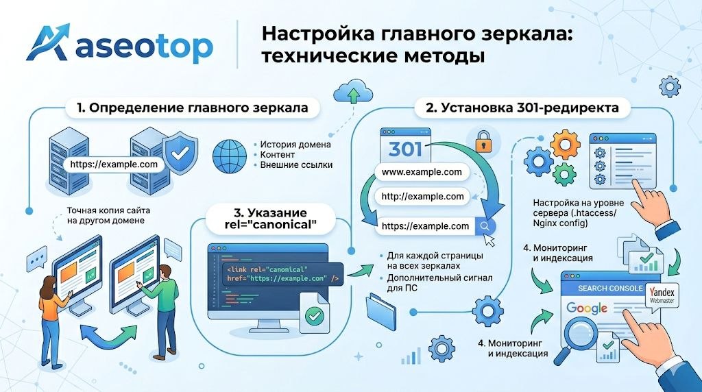 Как настроить основное зеркало сайта