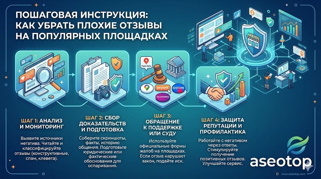 Как убрать плохие отзывы на популярных площадках