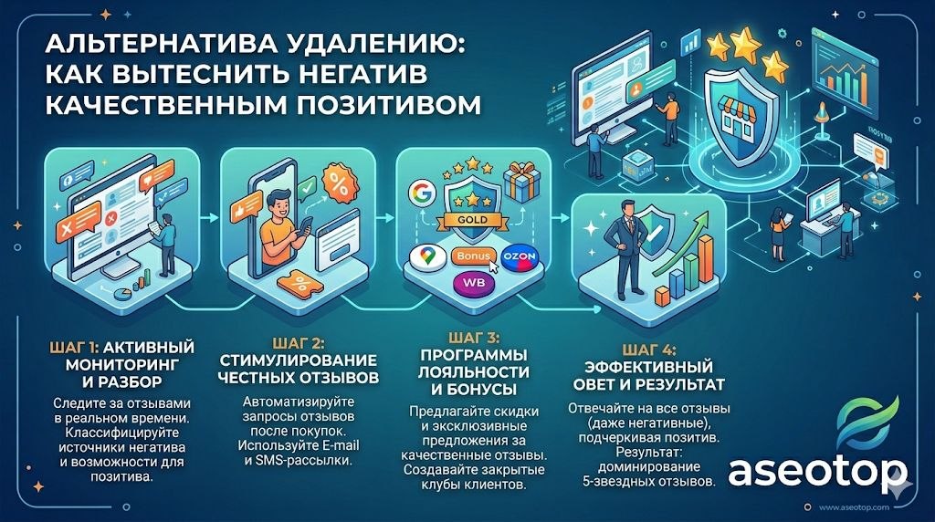 Как удалить негативные отзывы