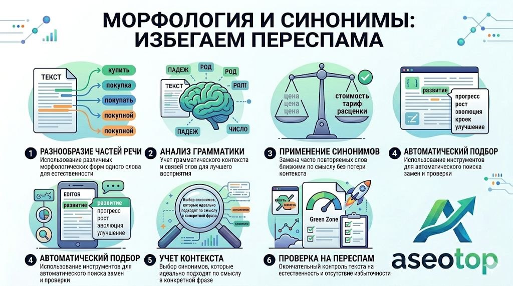 Морфология и синонимы - избегаем переспама ключевых слов