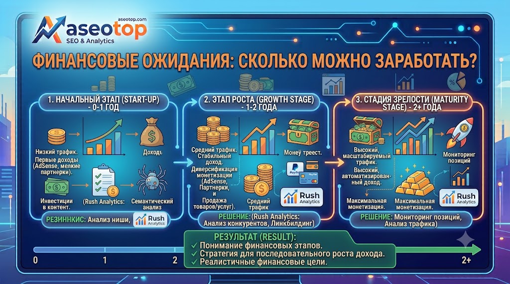 Как заработать деньги с помощью Rush Analytics