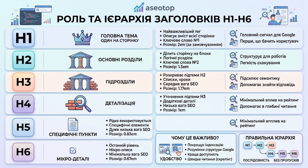 Что такое заголовки H1-H6