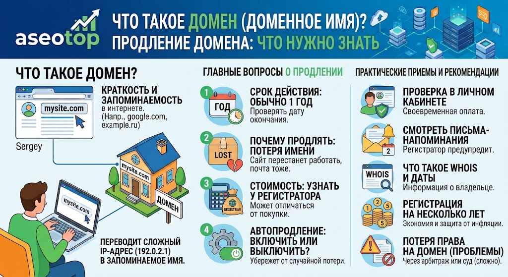 Как продлить доменное имя