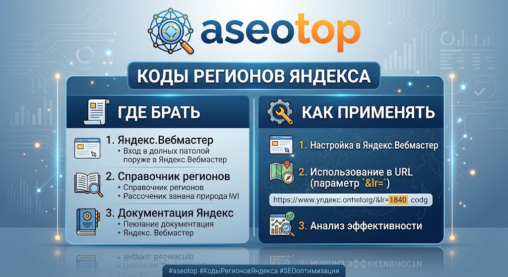Коды регионов Яндекса списком