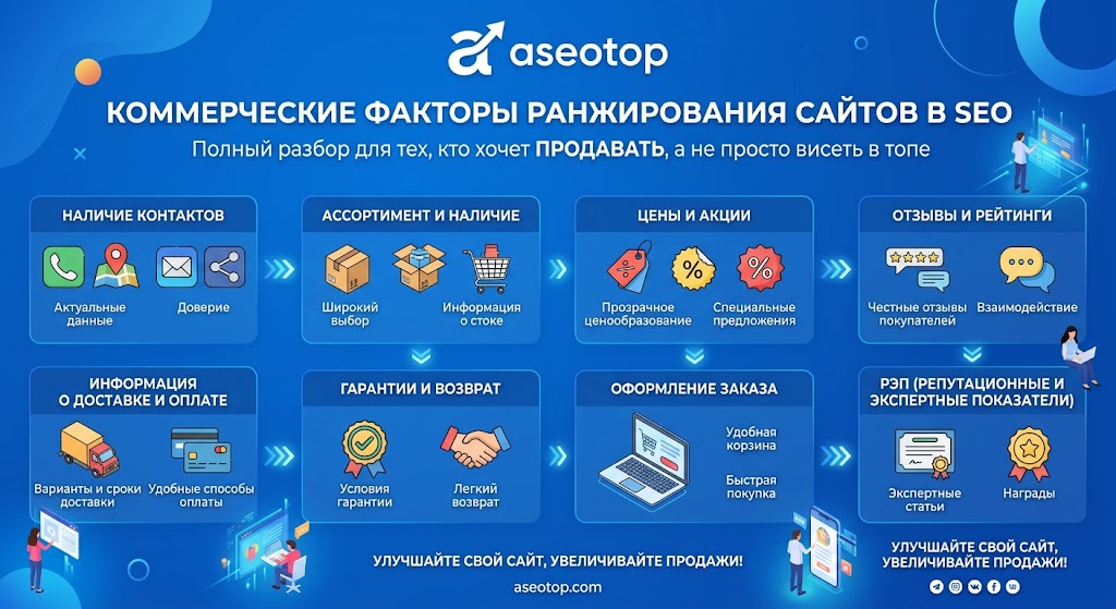 Коммерческие факторы ранжирования сайтов в SEO: полный разбор для тех, кто хочет продавать