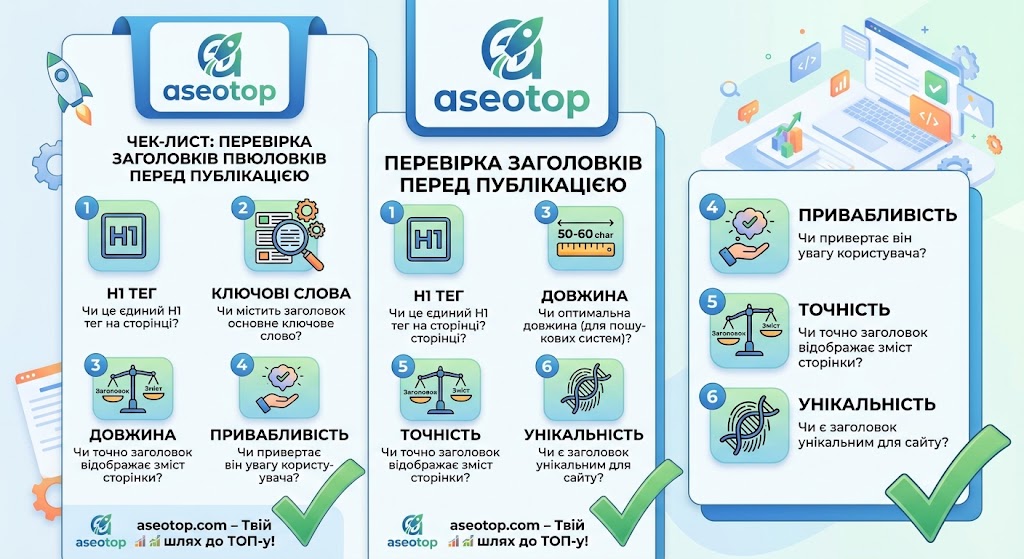 Примеры правильной иерархии заголовков
