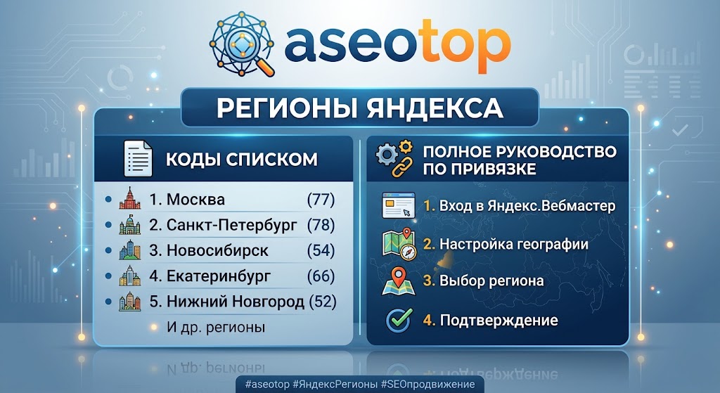 Регионы Яндекса: коды списком и полное руководство по привязке