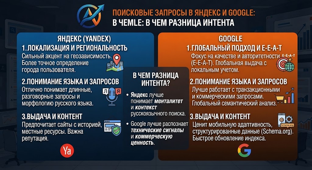 Поисковые запросы в Яндекс и Google