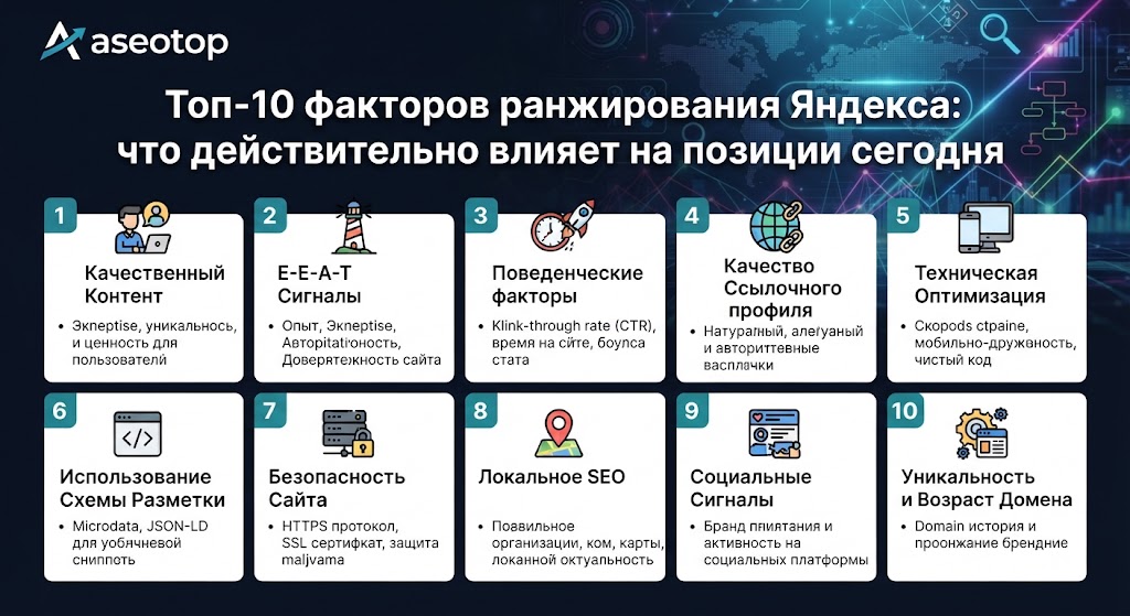 Таблица сравнения факторов ранжирования - что важнее для Яндекса, а что для Google