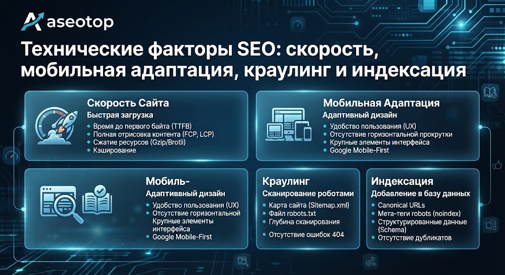Технические факторы SEO - скорость загрузки и мобильная адаптация